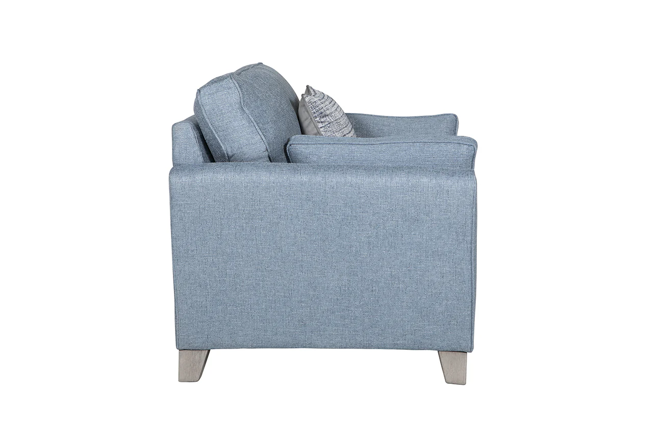 Cantrell 1 Seater Sofa – Blue Fabric with Pocket Spring Seating - Image 3