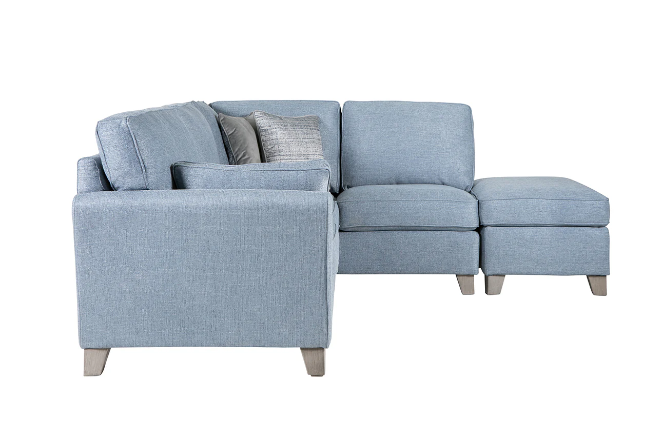 Cantrell Blue Corner Group Sofa with RHF and 2 Scatter Cushions - Image 5