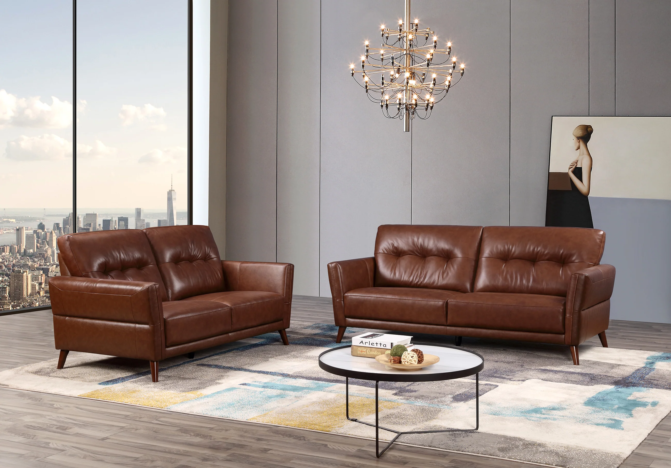 Capri 2 Seater Sofa – Saddle Leather with Deep Filled Cushions - Image 2