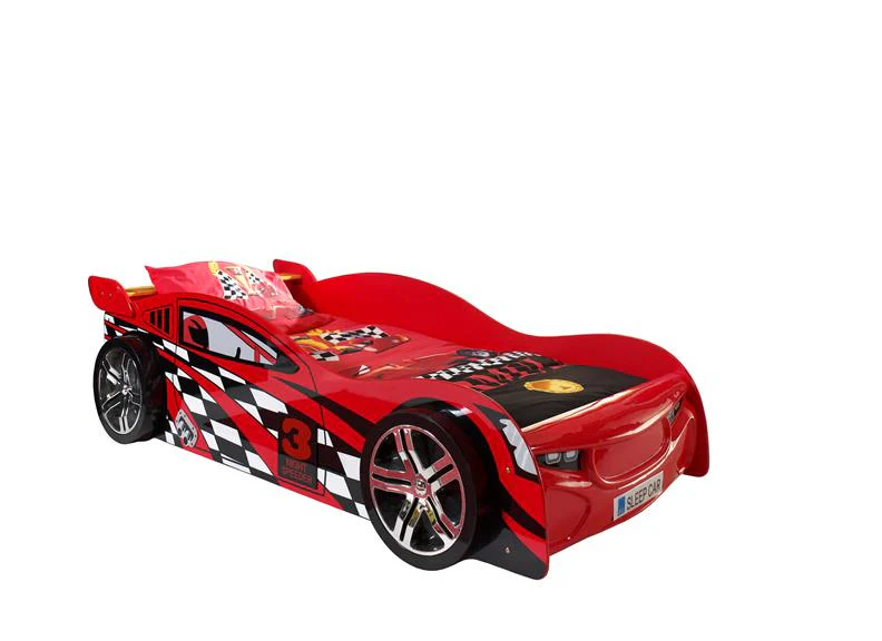 CARBEDS NIGHT SPEEDER BED 90 X 200 CM – Red Lacquered MDF with Slatted Base - Image 2