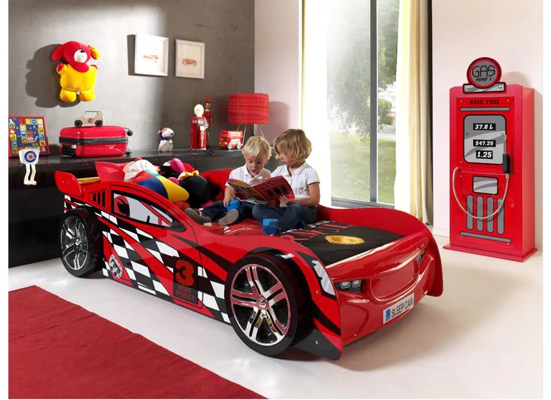 CARBEDS NIGHT SPEEDER BED 90 X 200 CM – Red Lacquered MDF with Slatted Base - Image 3
