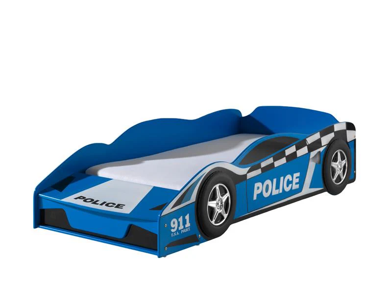 CARBEDS TODDLER POLICE 70 X 140 CM – Blue Lacquered MDF Bed Frame with Slatted Base - Image 2