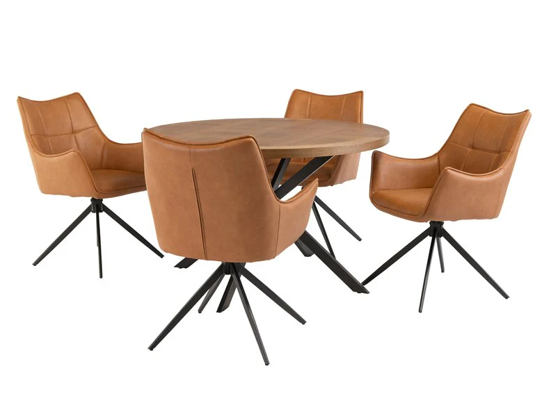 Carson Dining Table & Vito PU Chairs - Image 5