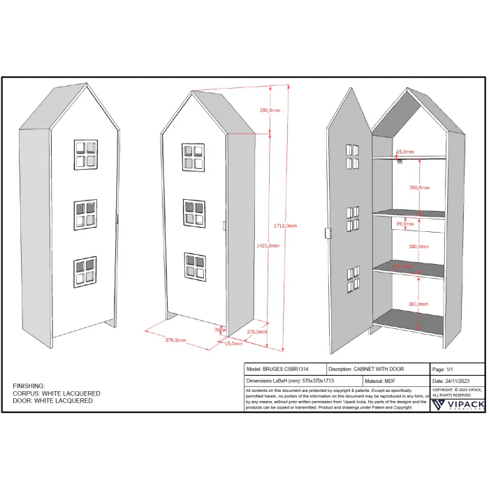 CASAMI BRUGES WARDROBE SATIN WHITE - Image 5