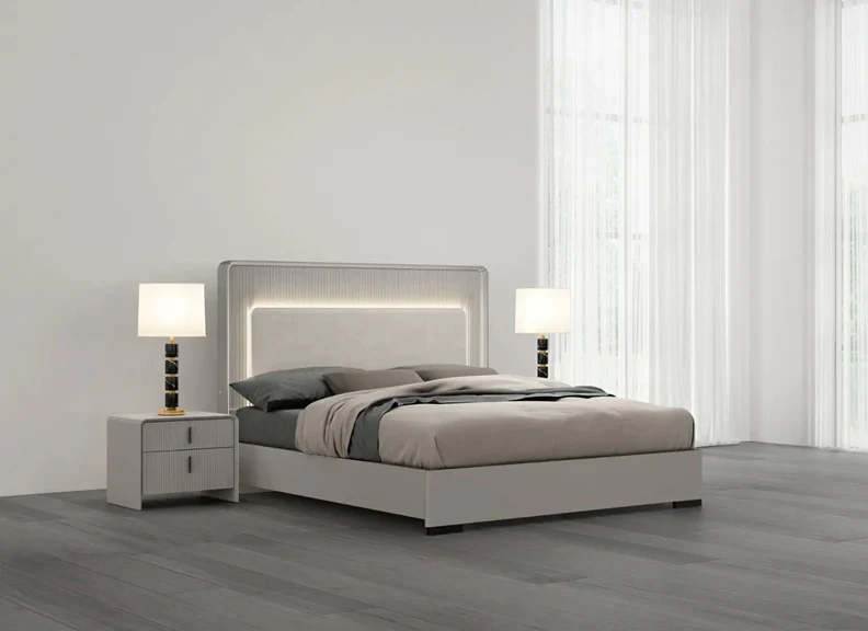 Cavelli Bedside Locker – Flannel Grey with 3 Drawers (PRE-ORDER FOR AUGUST)