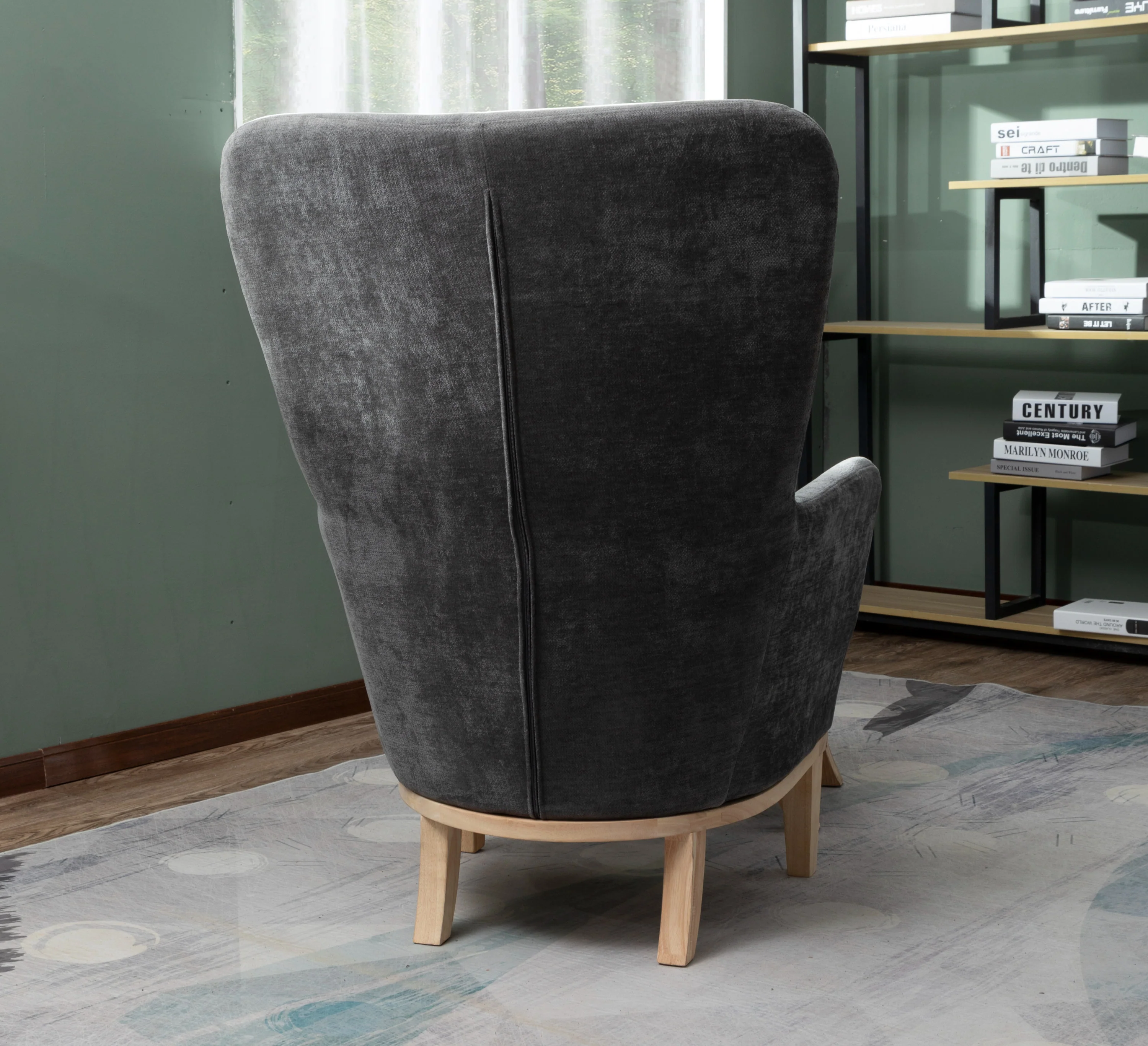 Chair + Footstool 1986 Dark Grey - Image 3