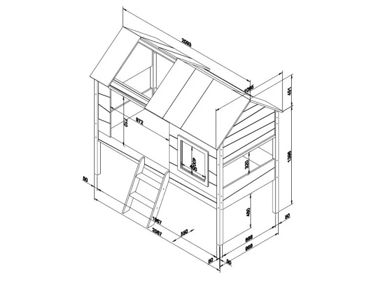 Charlotte Tree Houses W/Base & Optional Curtain - Image 5