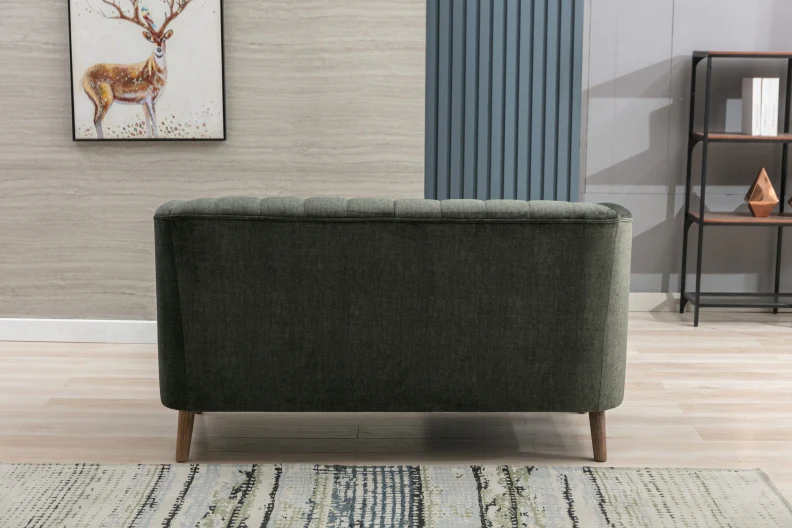 Charlotte Two Seat Sofa – Chesterfield Style in Moss Green Velvet - Image 6