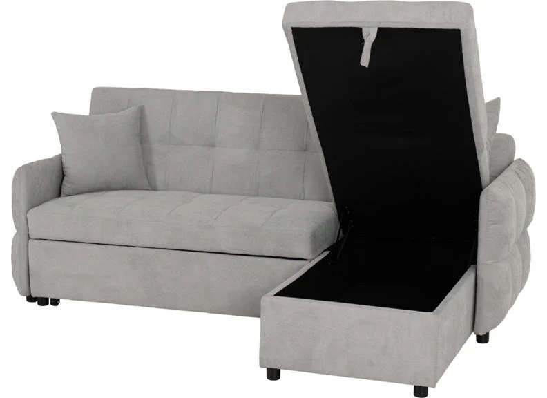 Chelsea Grey Corner Sofa Bed – Fabric with Storage and Scatter Cushions - Image 3