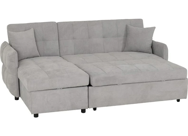 Chelsea Grey Corner Sofa Bed – Fabric with Storage and Scatter Cushions - Image 5