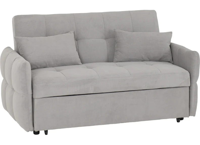 Chelsea Grey Sofa Bed – Silver Fabric with Scatter Cushions - Image 4