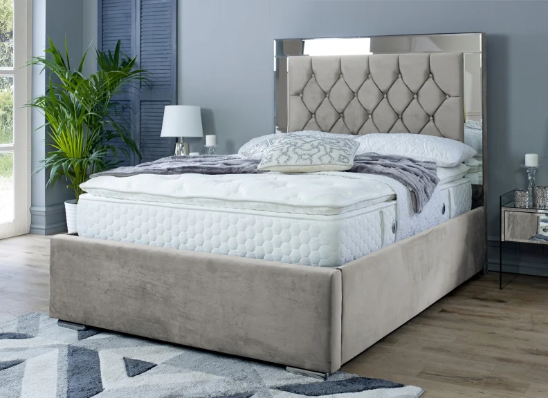 Chesterfield Mirrored Velvet Beds - Image 15