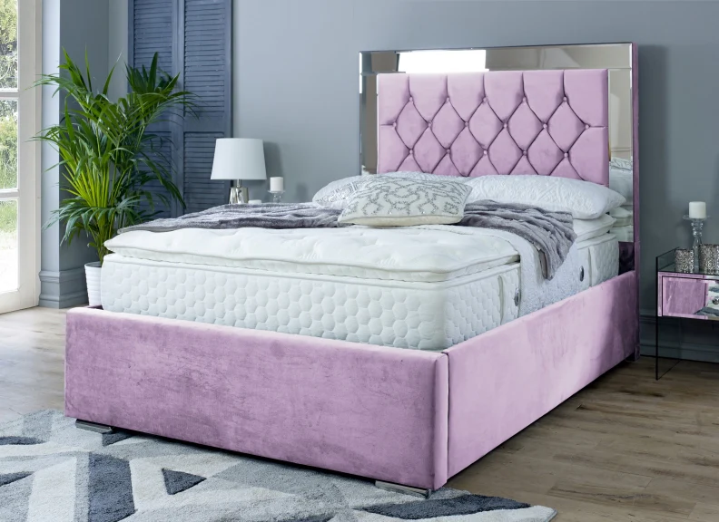 Chesterfield Mirrored Velvet Beds - Image 7