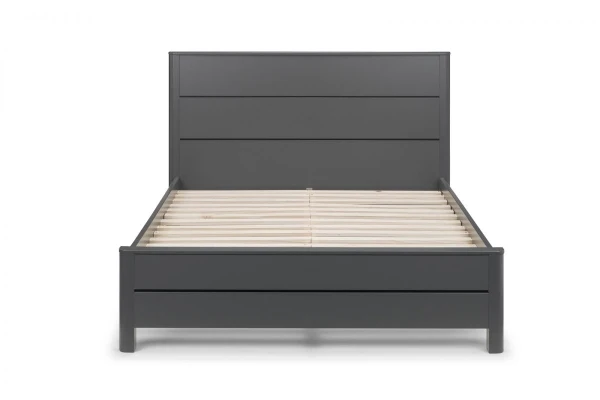 Chloe Grey Bed Frame – Retro Design with Slatted Base - Image 3