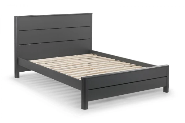 Chloe Grey Bed Frame – Retro Design with Slatted Base - Image 4
