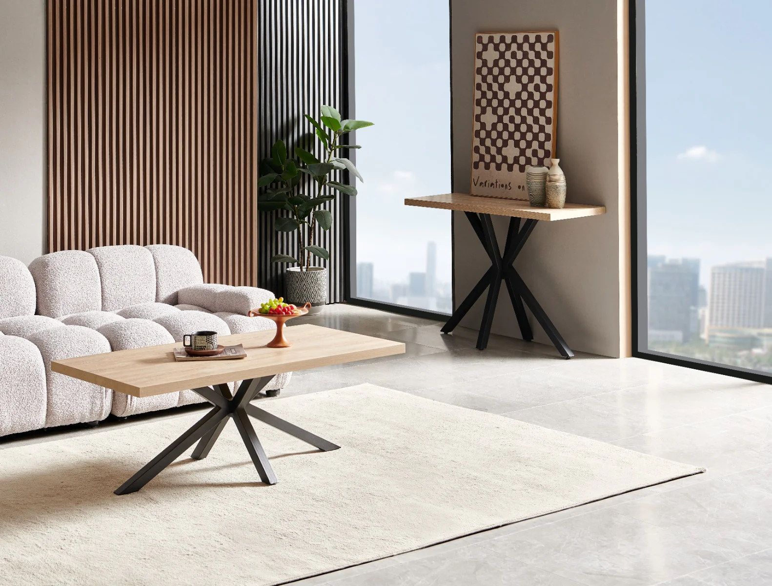 Chrissie Console Table - Modern Oak Console Table for Hallway or Living Room - Image 2