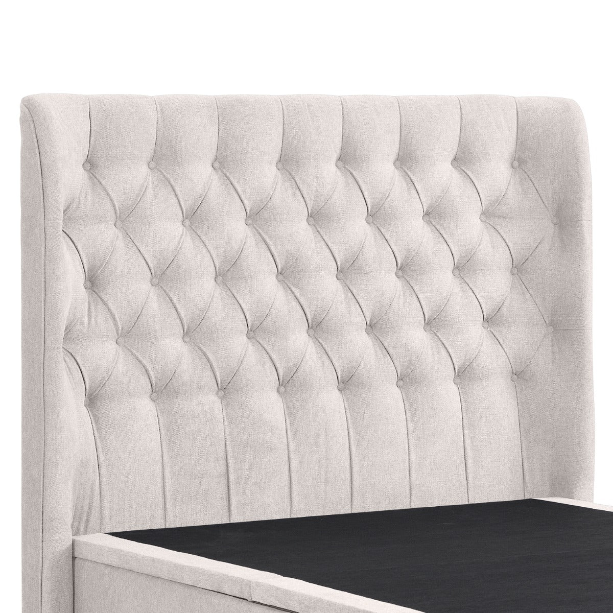 Clara 4'6 Bed – Beige Gas Lift Storage with High Headboard - Image 2