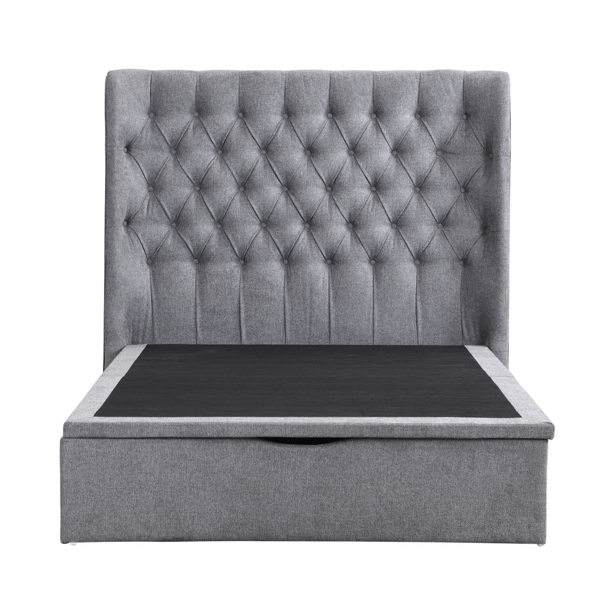 Clara 5ft Bed – Grey Gas Lift Storage Frame with High Headboard - Image 3