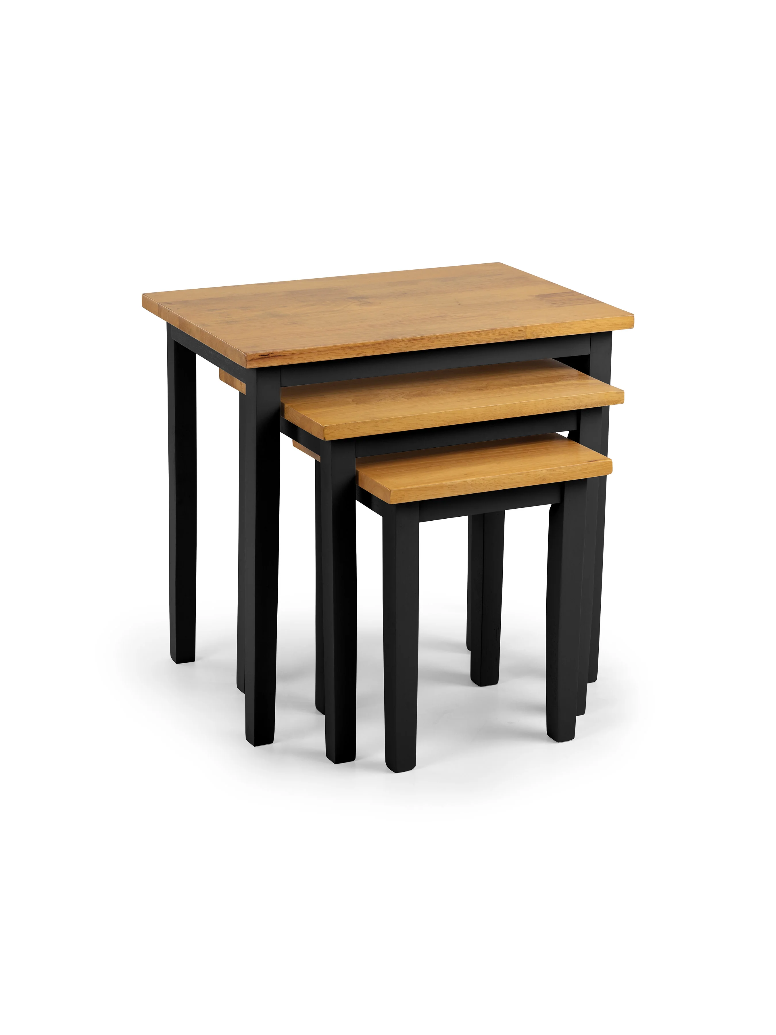 Cleo 2 Tone Black and Oak Nest of Tables - Image 2