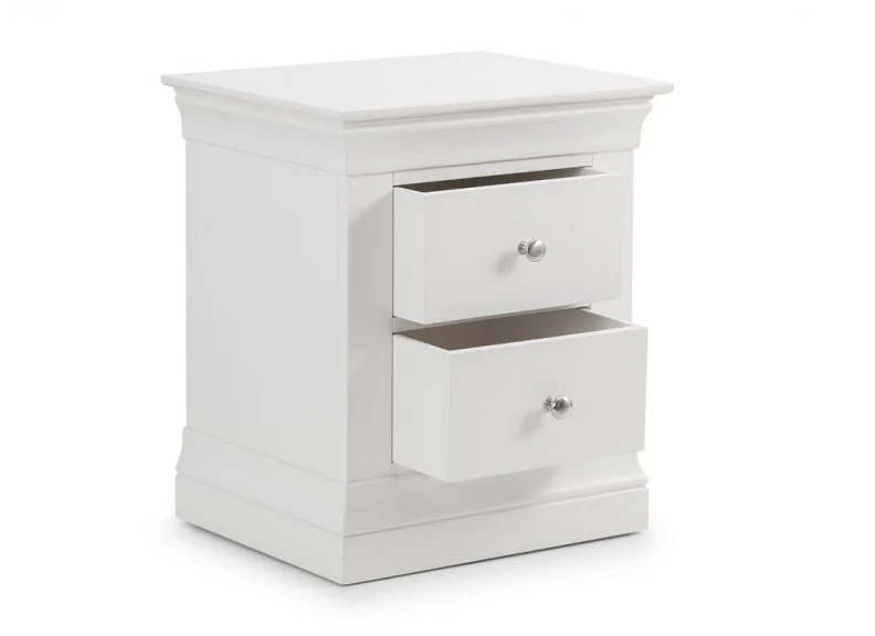 Clermont White Two Drawer Bedside - Image 4