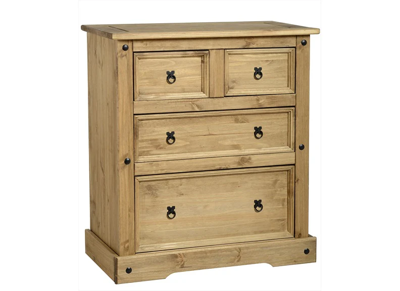 Corona Pine Bedroom Triple – Distressed Finish with Metal Handles - Image 7