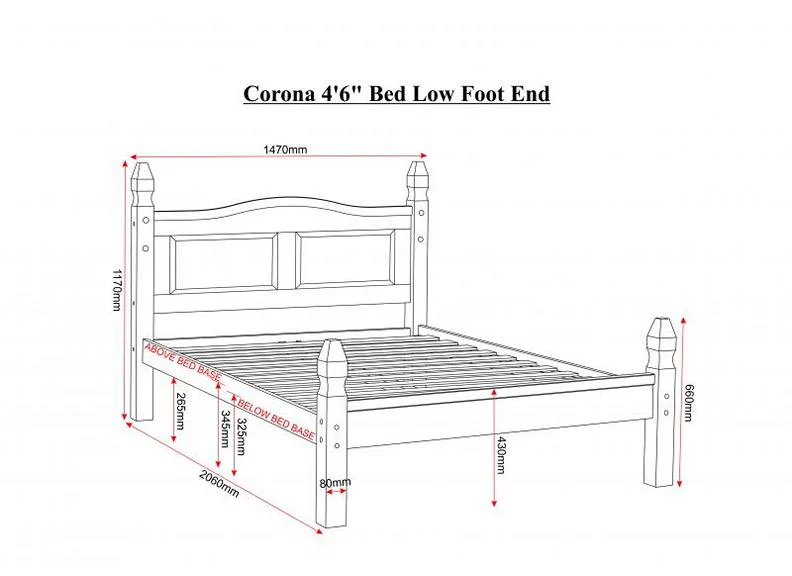 Corona Pine Low End Bed - Image 3
