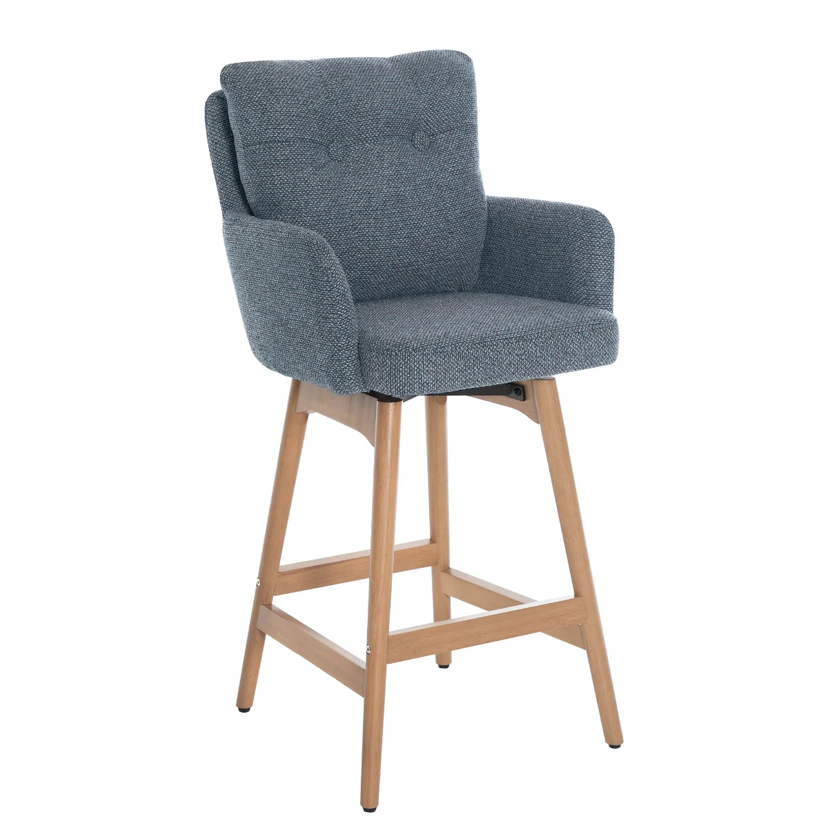 Cotswold Fabric Counter Stool Set of 2 – Storm Teal with Auto-Swivel Seat (PRE-ORDER FOR JULY) - Image 3
