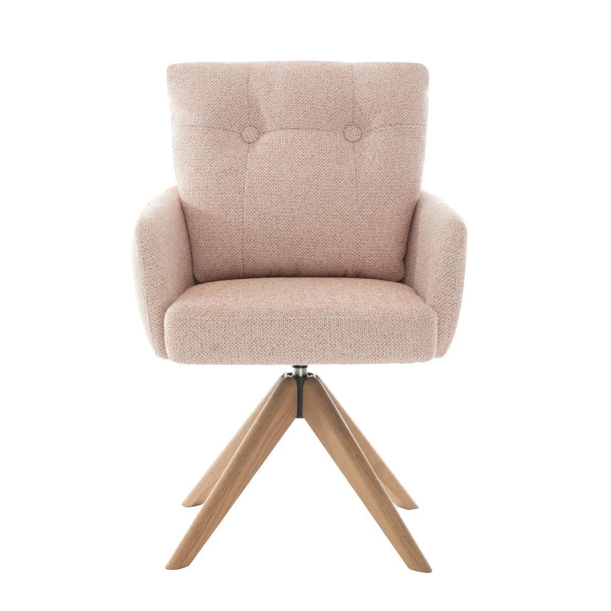 Cotswold Fabric Dining Chair – Blush Pink with Auto-Swivel Seat - Image 3