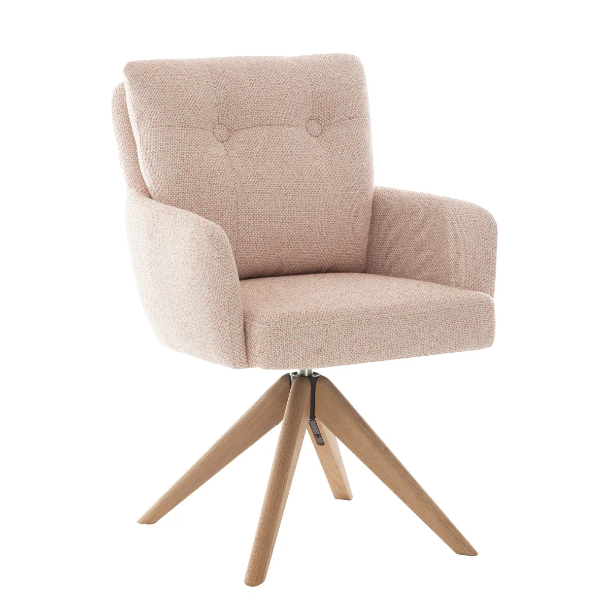 Cotswold Fabric Dining Chair – Blush Pink with Auto-Swivel Seat - Image 4