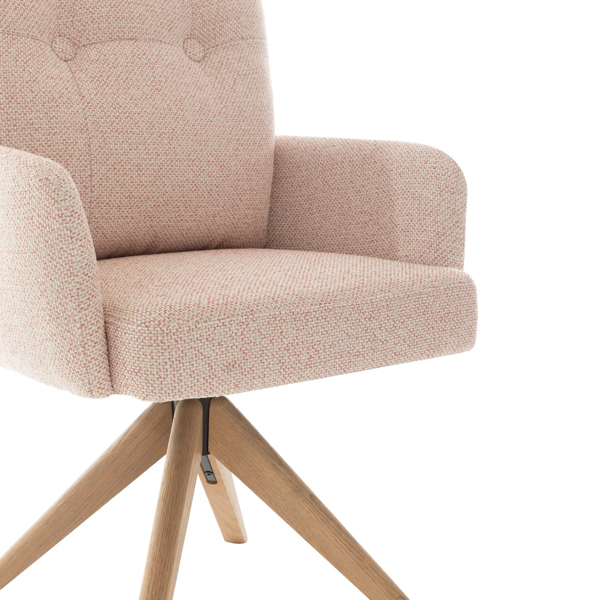 Cotswold Fabric Dining Chair – Blush Pink with Auto-Swivel Seat - Image 5