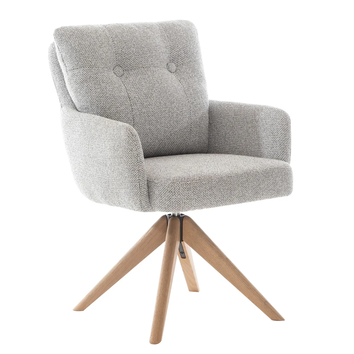 Cotswold Fabric Dining Chair – Silver Grey with Auto-Swivel Seat - Image 3
