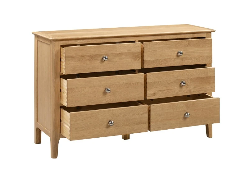 Cotswold Oak Six Drawer Wide Chest