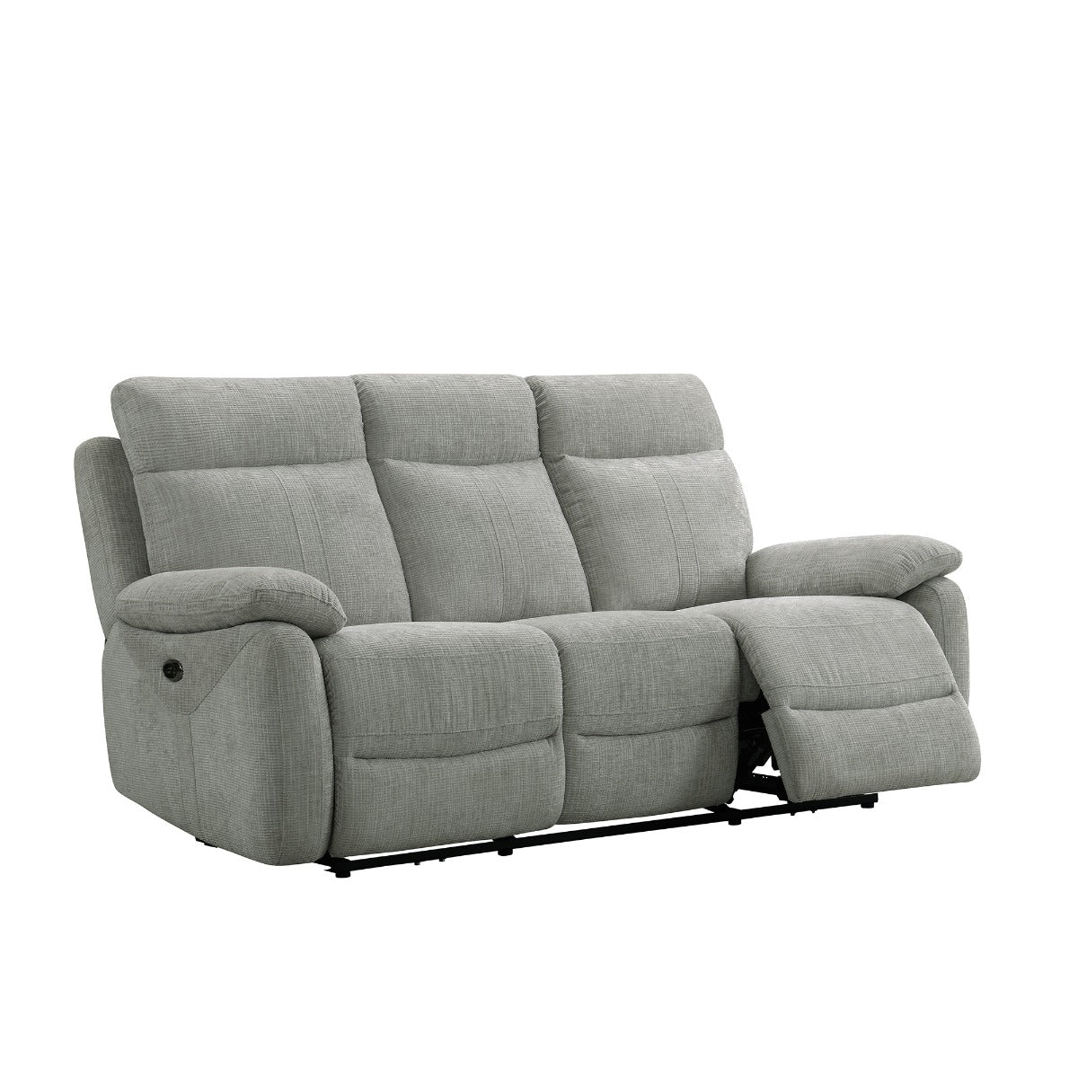 Covington 3 Seater Electric Recliner – Taupe Fabric with USB Socket