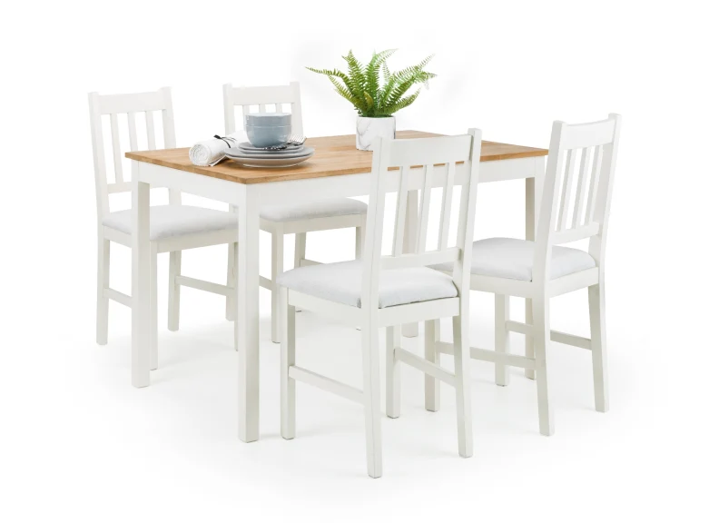 Coxmoor Ivory Rect. Dining Set – Solid Oak with Padded Chairs - Image 3