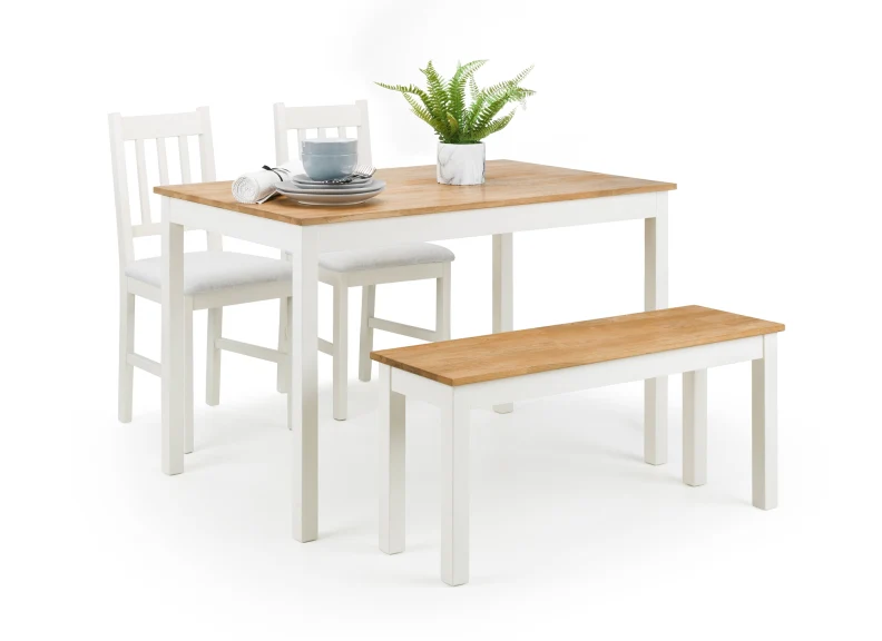 Coxmoor Ivory Rect. Dining Set – Solid Oak with Padded Chairs - Image 4