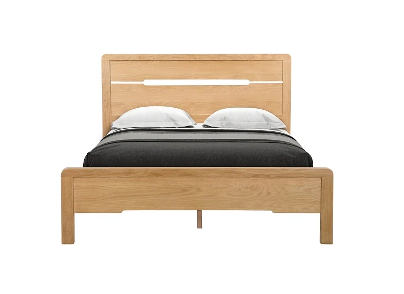 Curve Oak Bed – Solid White Oak with Recessed Headboard - Image 3