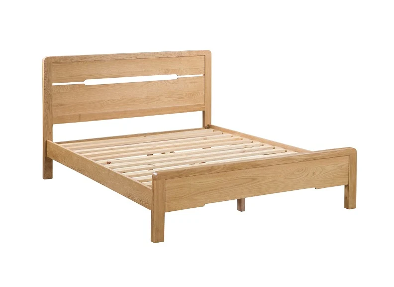 Curve Oak Bed – Solid White Oak with Recessed Headboard - Image 4