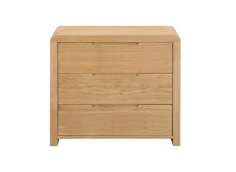 Curve Oak Three Drawer Chest - Image 2