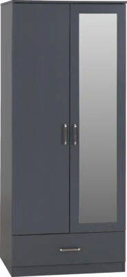 Dakota 2 Door Mirrored Wardrobe with Drawer – Space Saving Storage - Image 4