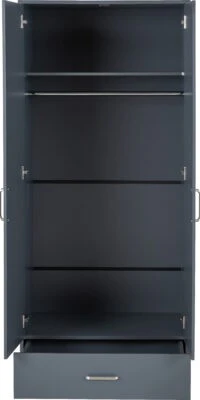 Dakota 2 Door Mirrored Wardrobe with Drawer – Space Saving Storage - Image 6