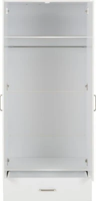 Dakota 2 Door Mirrored Wardrobe with Drawer – Space Saving Storage - Image 9