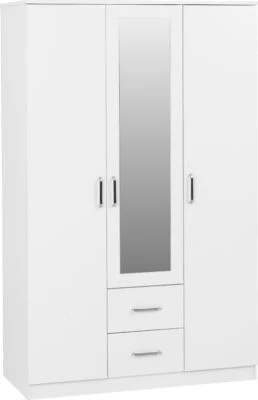 Dakota 3 Door Mirrored Wardrobe with Drawers – Large Storage - Image 5