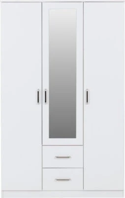 Dakota 3 Door Mirrored Wardrobe with Drawers – Large Storage - Image 6