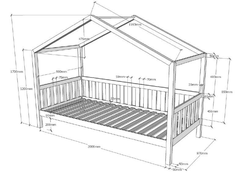 Dallas Pine Child's 'House' Bed W/Optional Storage Drawer - Image 3