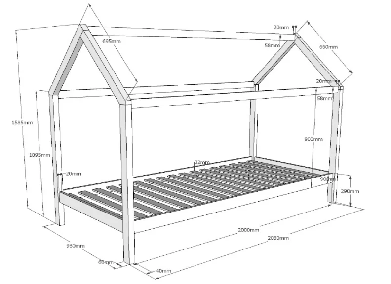 Dallas Pine Child's 'House' Bed W/Optional Storage Drawer - Image 6
