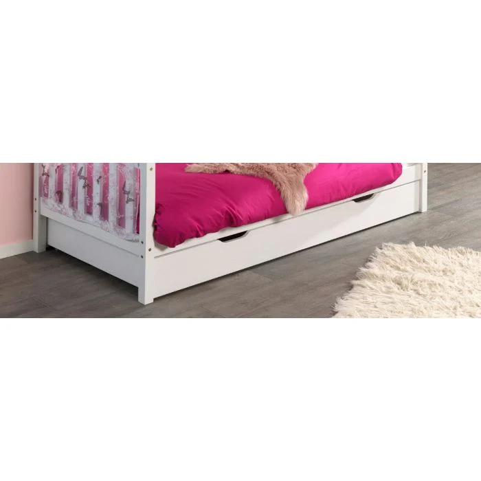 Dallas Drawer – White Solid Pine Bed Drawer with Wheels - Image 2
