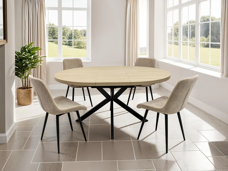 Dalton Light Oak Round Dining Tables