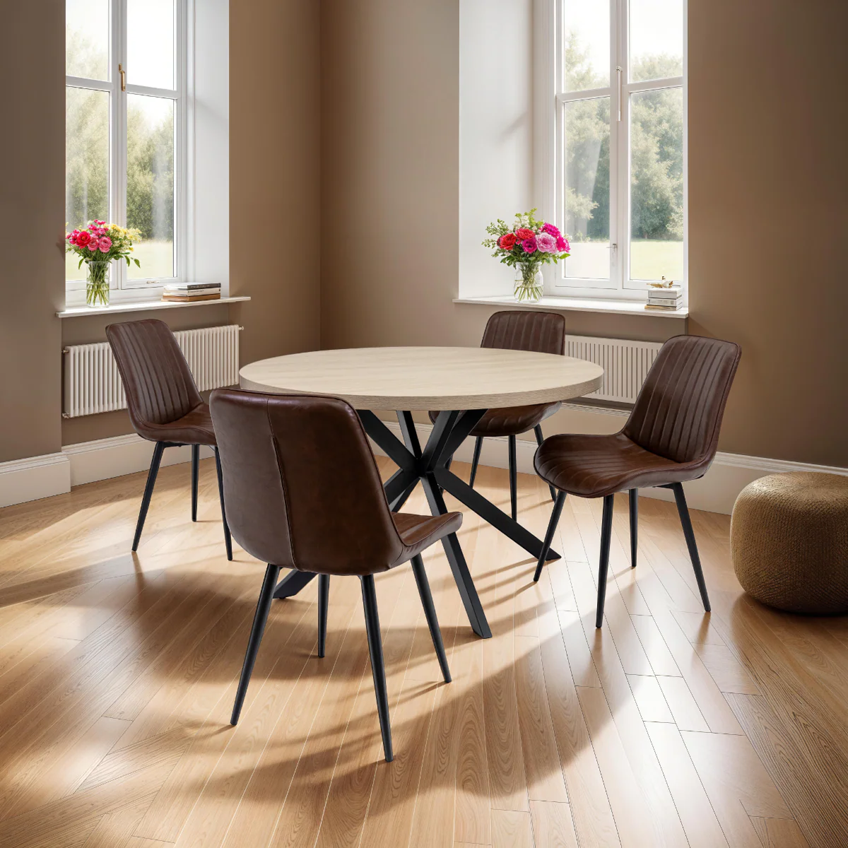 Dalton Light Oak Round Dining Tables - Image 2