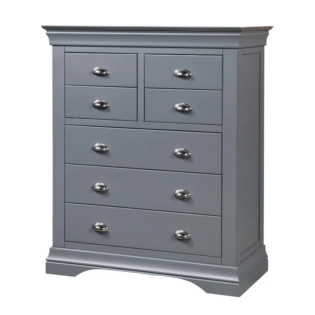 Daniella 3+4 Drawer Chest – Dark Grey with Chrome Handles 930mm - Image 3
