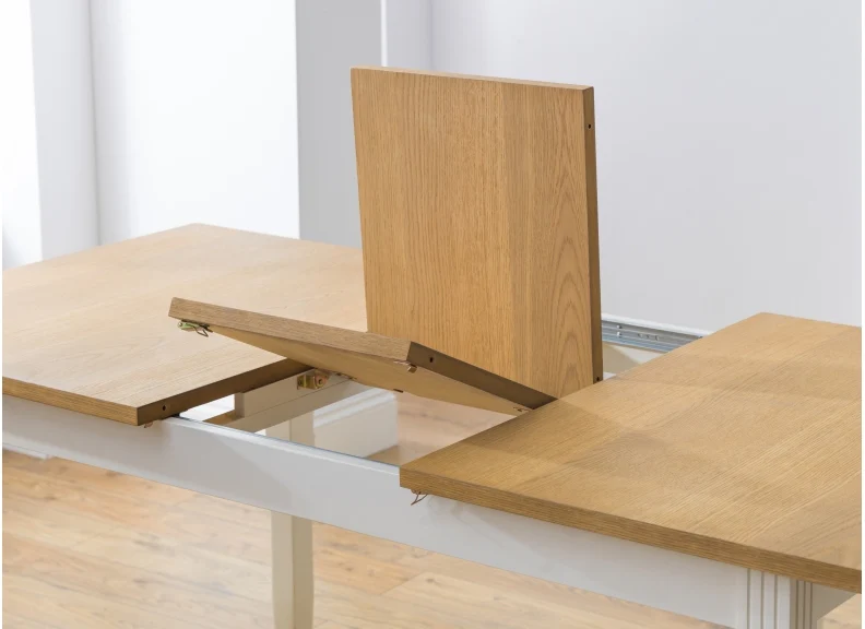 Davenport Ivory & Oak Extending Dining Set - Image 5
